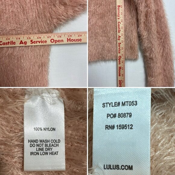 Lulus Pink Blush Eyelash Sweater Small 17x17.5 - Picture 3 of 7